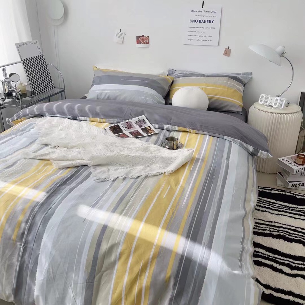 BỘ CHĂN GA GỐI POLY COTTON KẺ MẪU MỚI- TOKYO.BEDDING