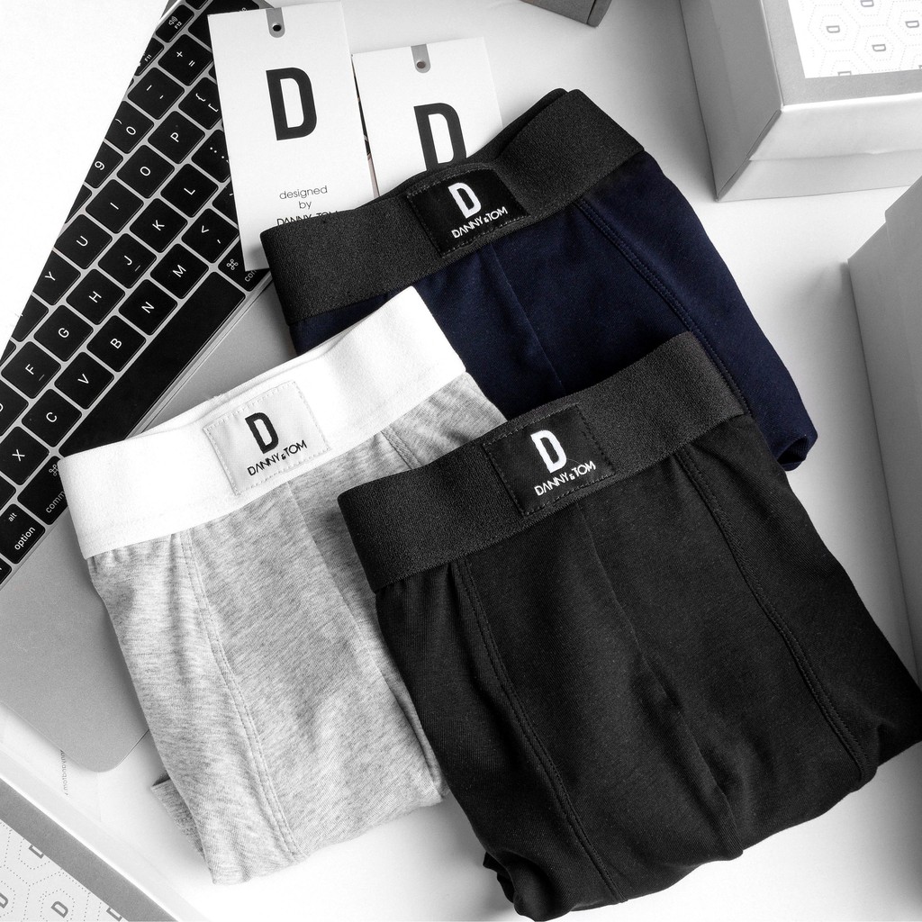 Quần lót Boxer nam Sịp Đùi Cotton 100% Co giãn 4 chiều, Thông thoáng, Kháng khuẩn, Chuẩn Form | Chính hãng DANNYTOM