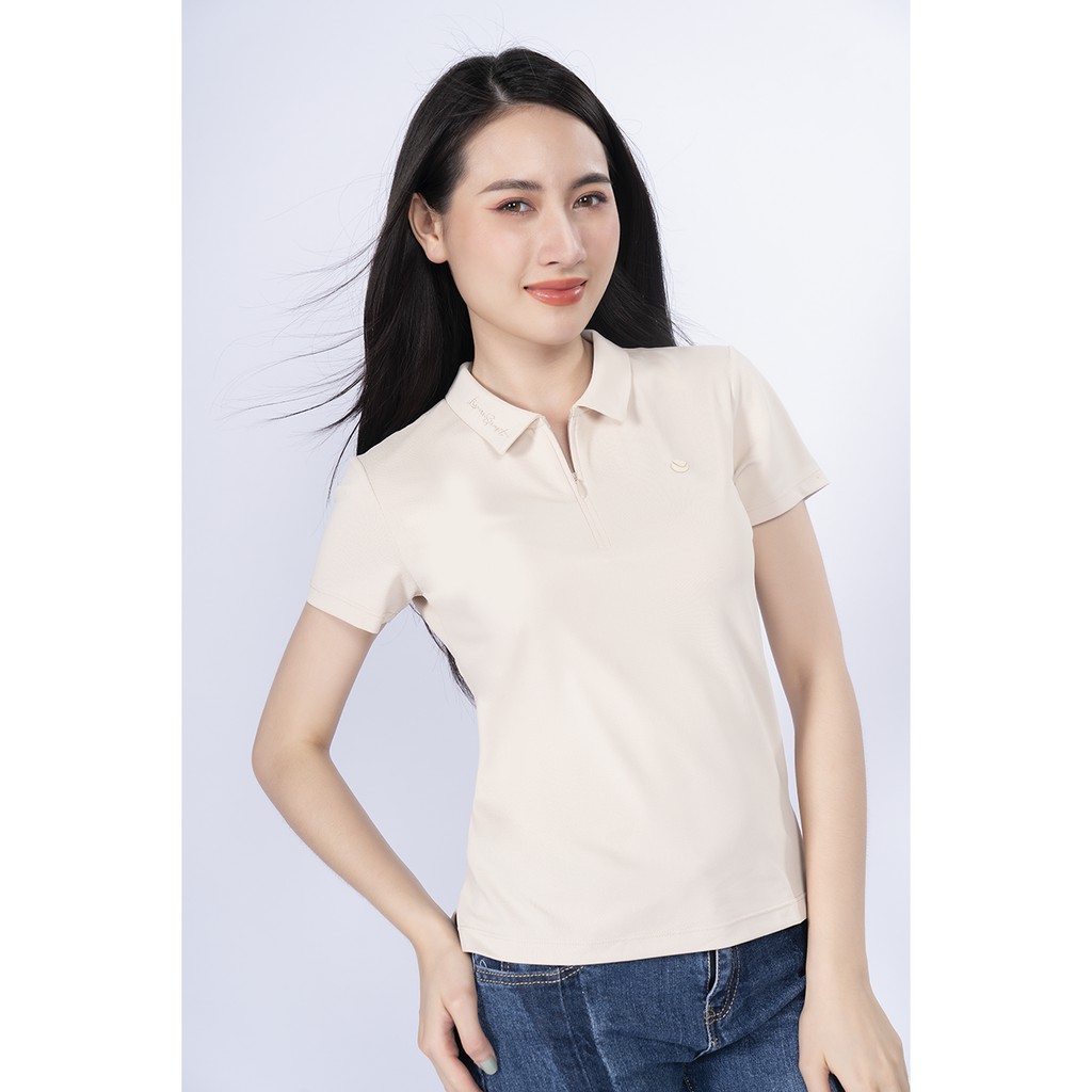 Áo Polo Nữ Miler Livan Sport Cổ Trụ Kép Giấu Cúc Tinh Tế Thoáng Khí Màu Xanh Than