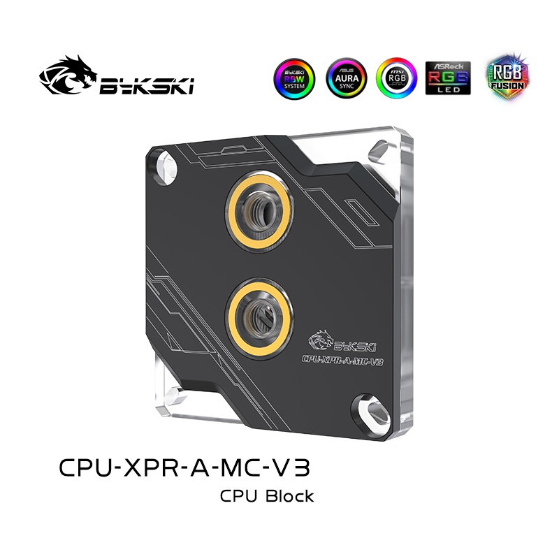 Khối Làm Mát CPU Bykski Dành Cho Intel 115X 1366 2011 2066 Black / Silver RBW  CPU-XPR-A-MC-V3