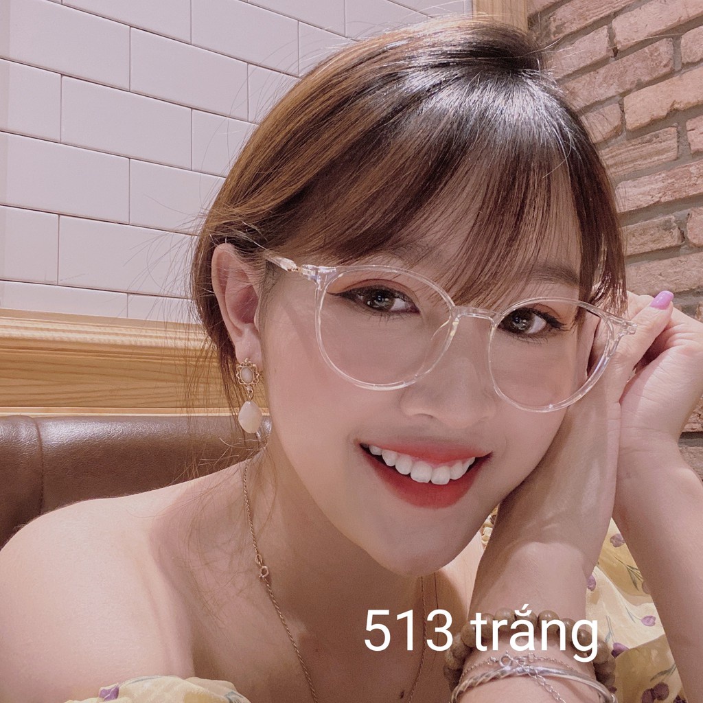 Gọng Kính Cận Tròn Nam Nữ Hàn Quốc 513 - Kính Cận Thời Trang Nhựa Dẻo Tr90 Chịu Lực Nhựa Dẻo Cao Cấp