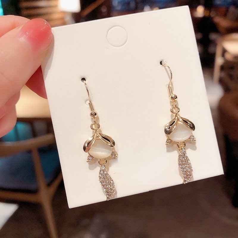 Đôi Bông Tai Hình Con Cáo Đính Đá Pha Lê Thời Trang Hàn Quốc