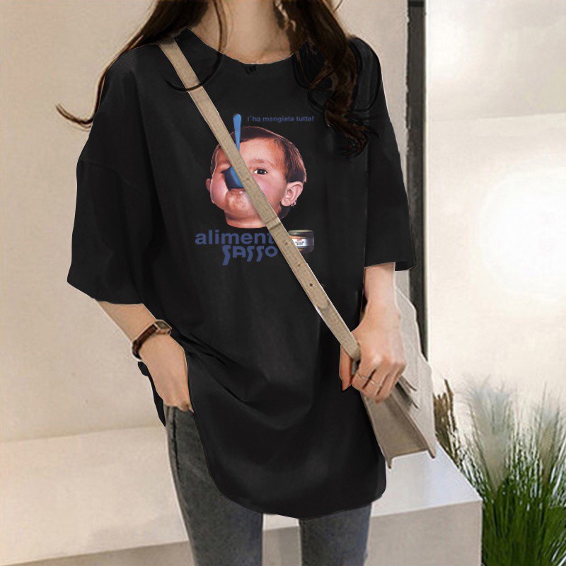 NRVP Áo Thun Tay Ngắn Dáng Rộng Thời Trang Mùa Hè 2021 Cho Nữ