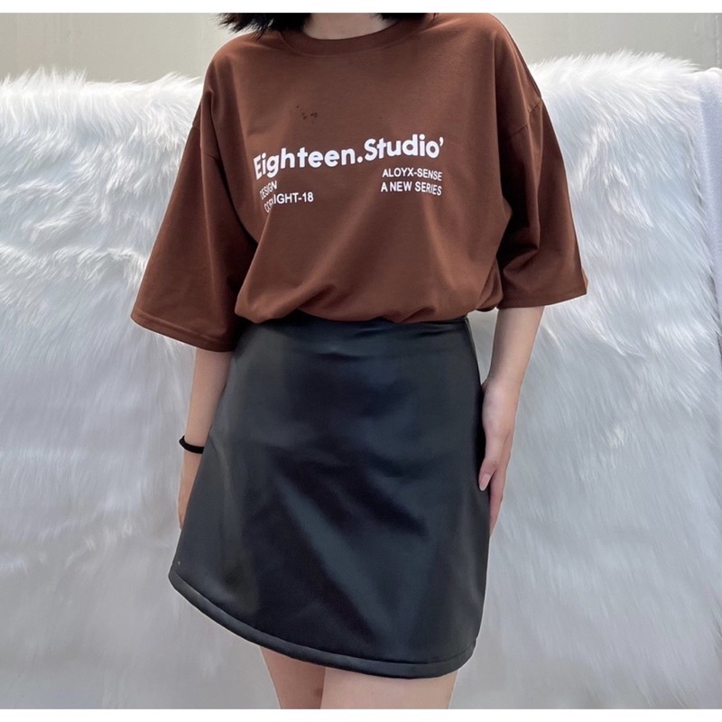 Áo thun phông nam nữ PINK tay lỡ form rộng EIGHTEEN STUDIO Unisex