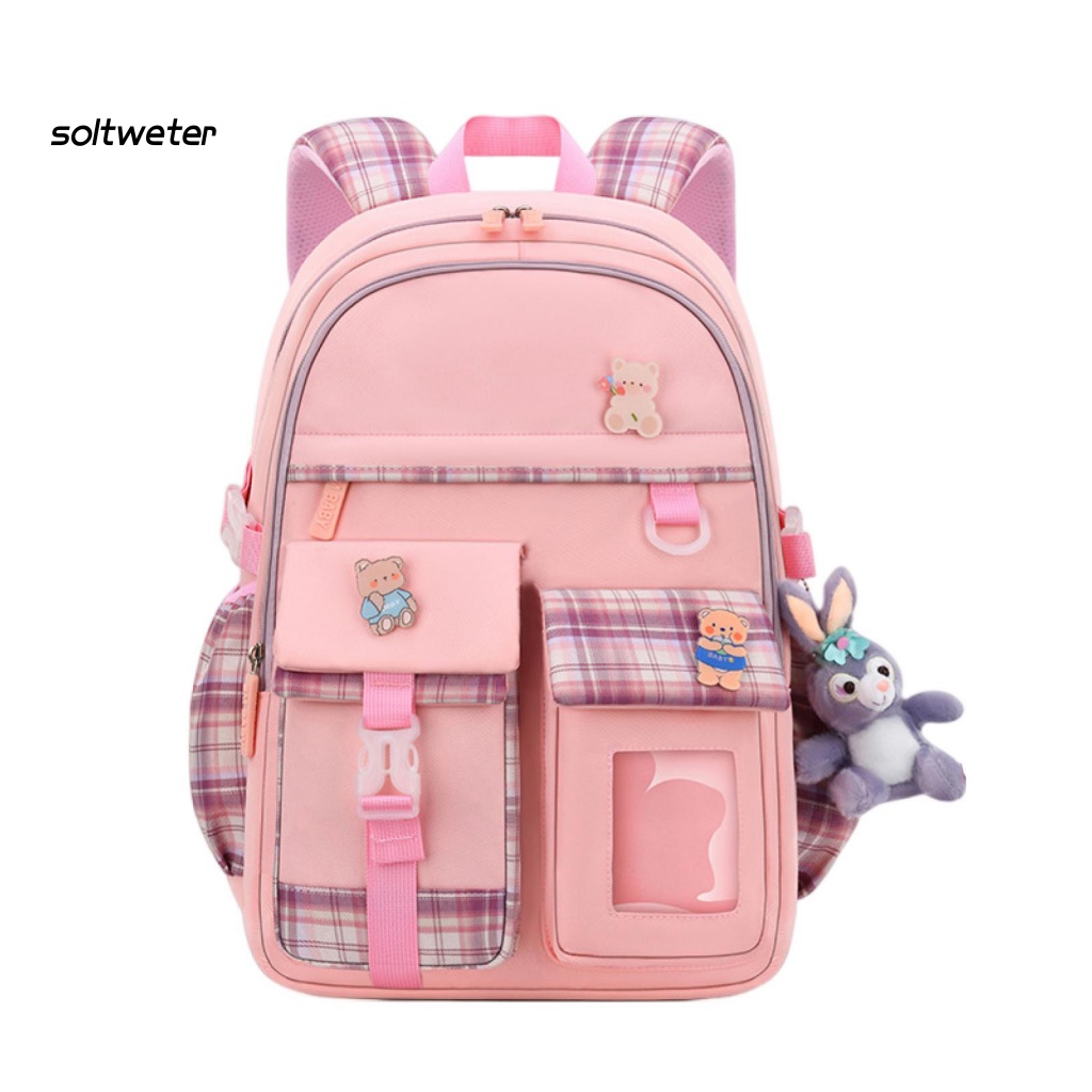 Ba Lô Đi Học Nhiều Ngăn Có Khóa Kéo Dễ Thương Cho Bé Gái