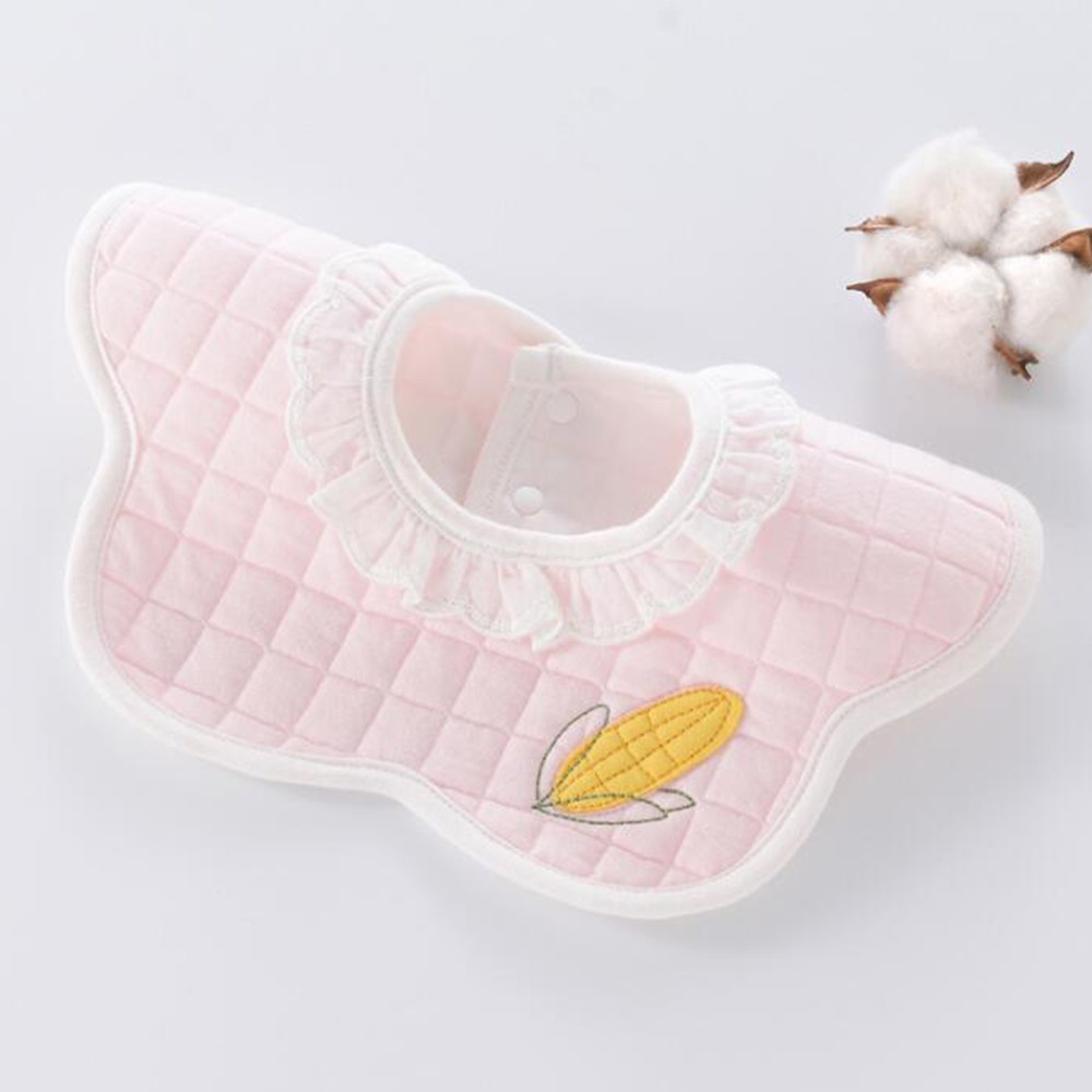Yếm Cổ Tròn Chống Thấm Nước Xoay 360 Độ Cho Bé Gái Sơ Sinh