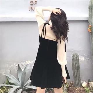 Set váy yếm vải đen ulzzang👑