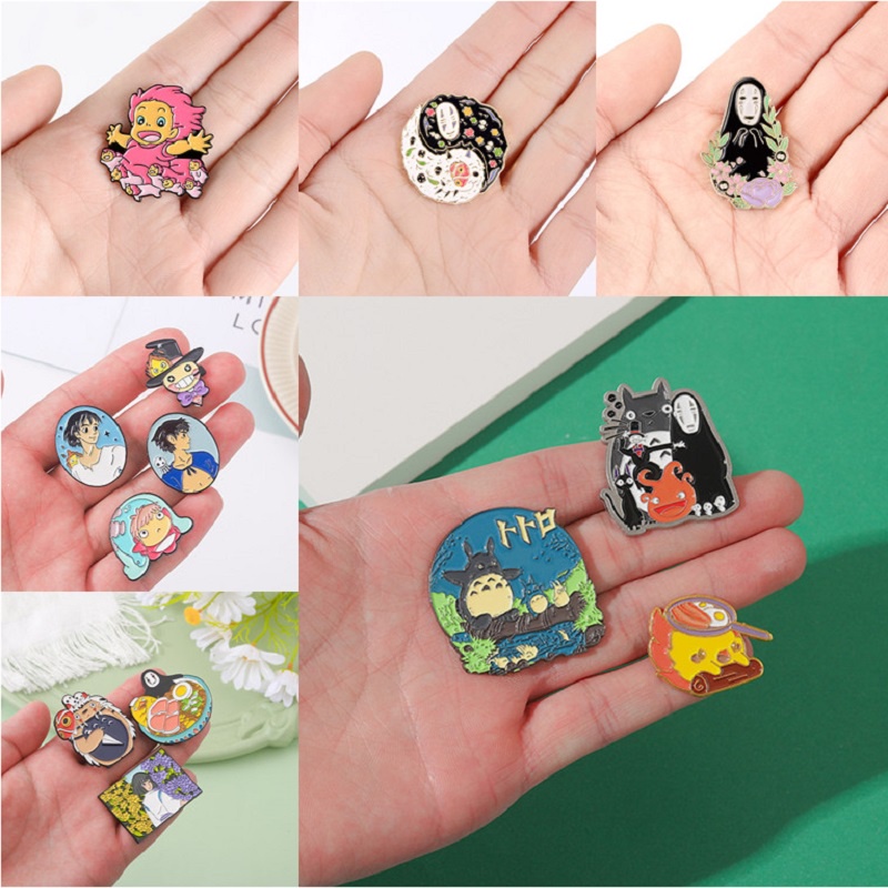 Huy hiệu cài áo tráng men QIHE JEWELRY 50 kiểu hoạt hình Nhật Bản tùy chọn trang trí quần áo/làm quà tặng bạn bè