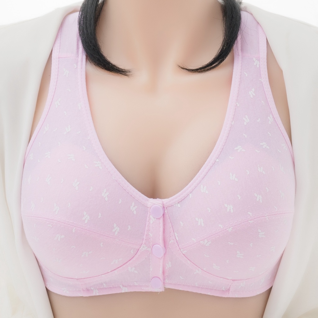 Áo Ngực Thể Thao Bigsize Chất Liệu Cotton Cài Khóa Trước Không Gọng Cho Nữ