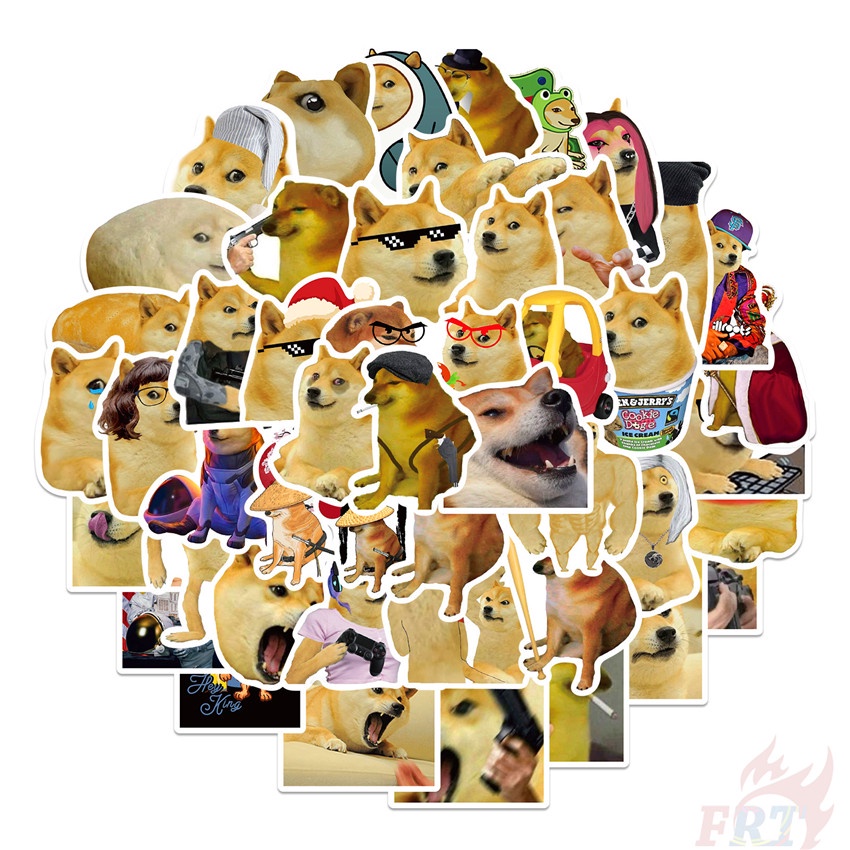 ❉ Sticker Dán Trang Trí Hình Chó Shiba Inu Đáng Yêu 01 ❉ Bộ 50 Miếng Dán Chống Thấm Nước Thời Trang