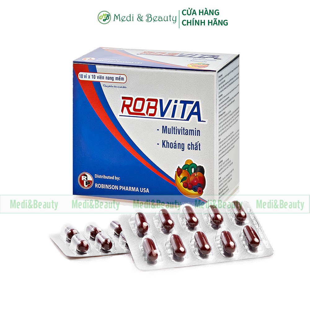 Viên uống Bồi bổ sức khỏe, khoáng chất, vitamin tổng hợp, chán ăn, mệt mỏi  ROBVITA  hộp 100 viên