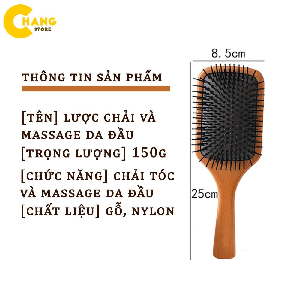 Lược chải tóc Aveda có đệm massage da đầu giúp chân tóc khỏe, lưu thông máu tốt hơn