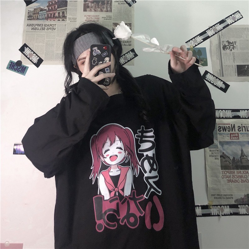 Áo thun tay dài form rộng NEKO.SG, Áo thun Streetwear Ulzzang SWT49