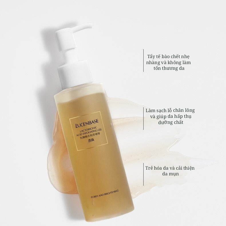 Gel tẩy da chết LUCENBASE Lactobionic Acid Lucenbase tẩy tế bào chết hoa cúc 150ml LUCB45
