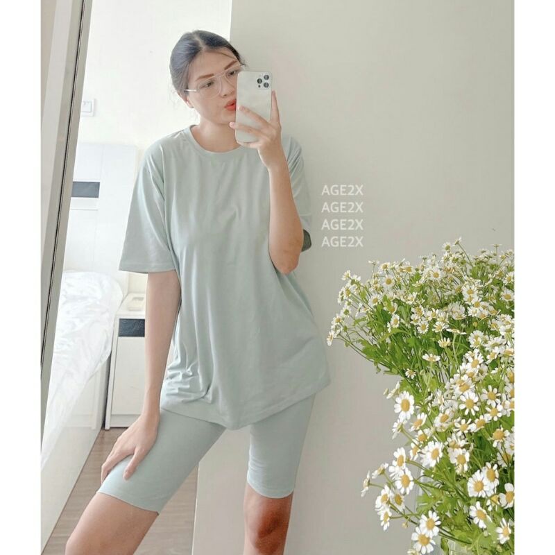 Áo Thun VNXK Xanh Mint Nam Nữ Unisex Chính Hãng Hiệu AGE2X HOT 2022.