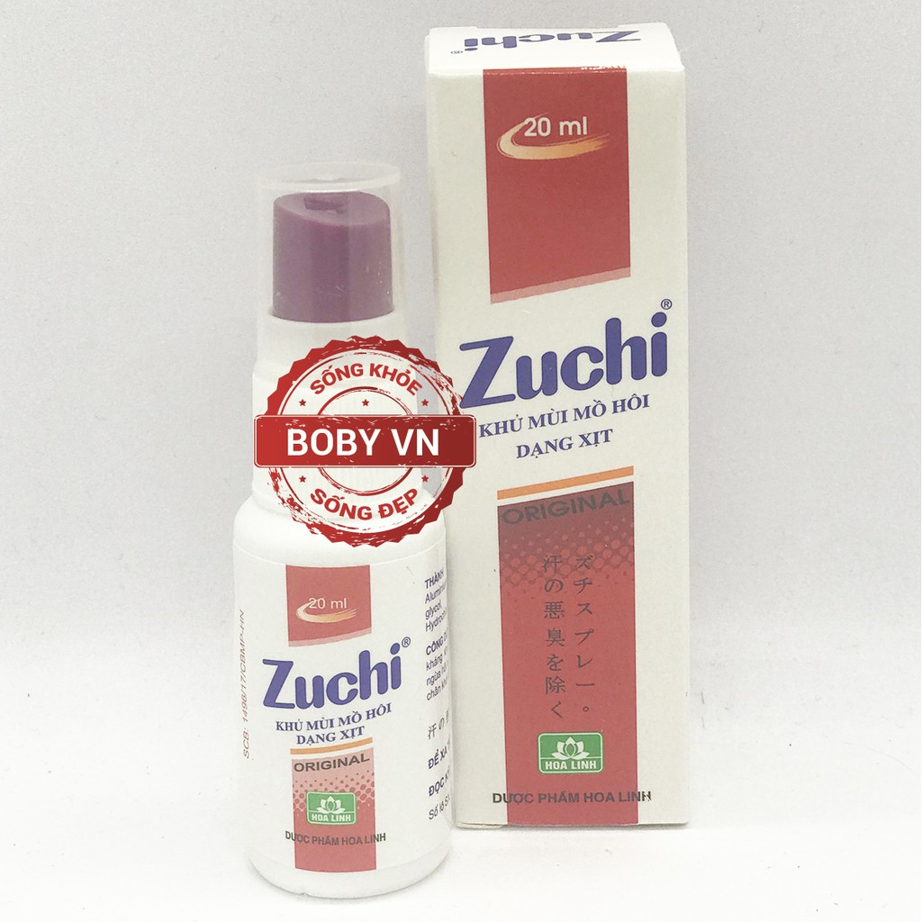 Xịt nách khử mùi hôi Zuchi 20ml (Tím + Xanh lá + Đỏ)