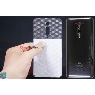 Bộ 3 SKin Dán Mặt Sau Lưng Xiaomi Mi 9T - Mi 9T Pro - K20 - K20 Pro - Carbon, Hình hộp, Nhám