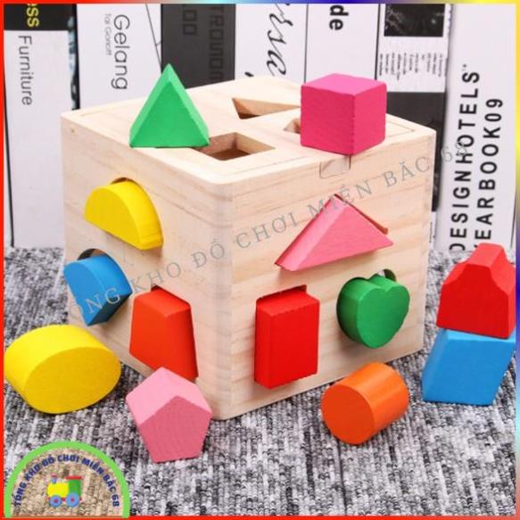 Đồ chơi thông minh hộp thả hình khối gỗ giúp bé phát triển tư duy Đồ chơi an toàn trí tuệ