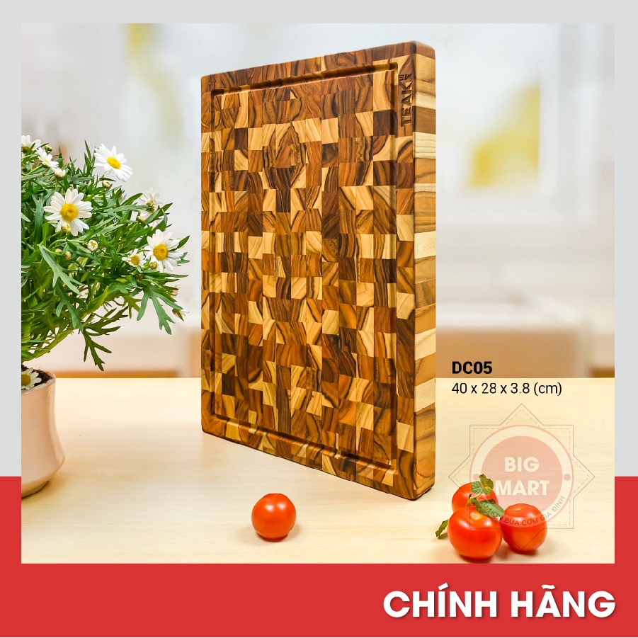 THỚT GỖ ĐẦU CÂY TEAK ME - Thớt Thái/ Chặt Hình Chữ Nhật Gỗ Đầu Cây Teak Me