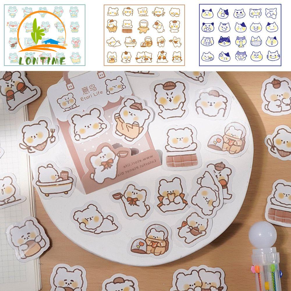 Set 40 nhãn dán hình động vật hoạt hình dễ thương trang trí sổ album/giấy ghi chú/lịch/sổ nhật