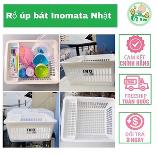 Giá úp chén , bát , đồ dùng ăn dặm cho bứ có nắp Inomata