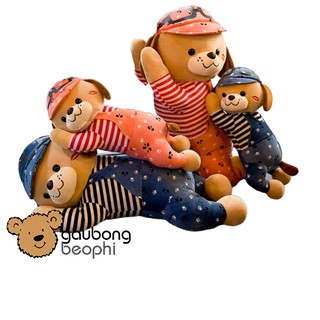Chó bông nằm đội nón hàng nhập cao cấp size 80cm shop gấu bông béo phì