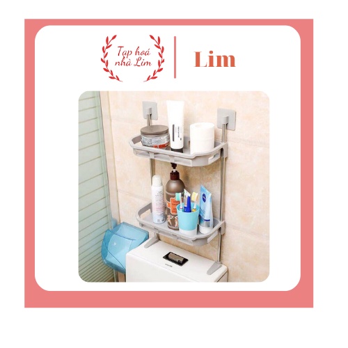 Kệ để đồ phòng tắm, sau toilet, phòng bếp 2 tầng và 3 tầng bằng nhựa dán tường cao cấp.