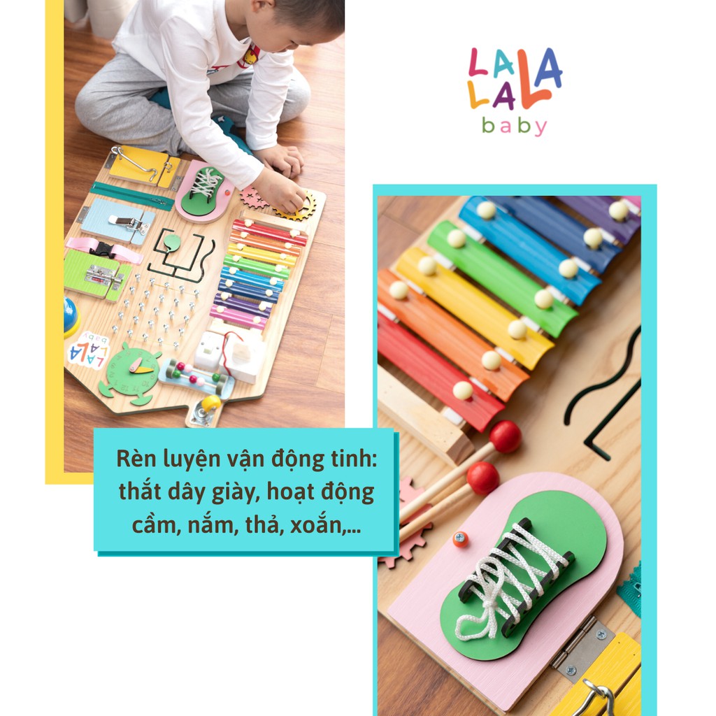 Bảng bận rộn - Busy board rèn luyện vận động tinh Lalala baby, kích thước 40x50x5cm. CÓ BẢO HÀNH, LỖI 1 ĐỔI 1