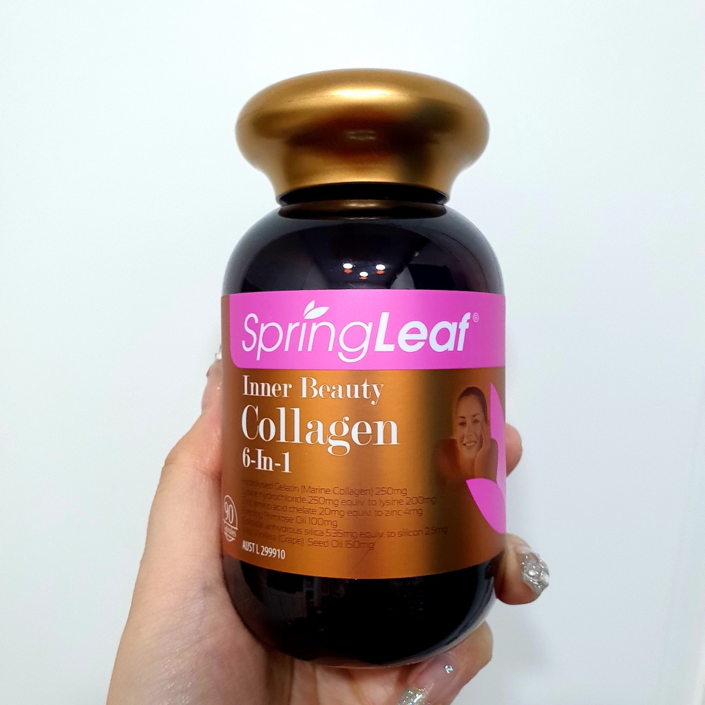Viên collagen Spring Leaf Inner Beauty collagen 6-in-1 Advanced chính hãng Úc 90v chống lão hóa đẹp da
