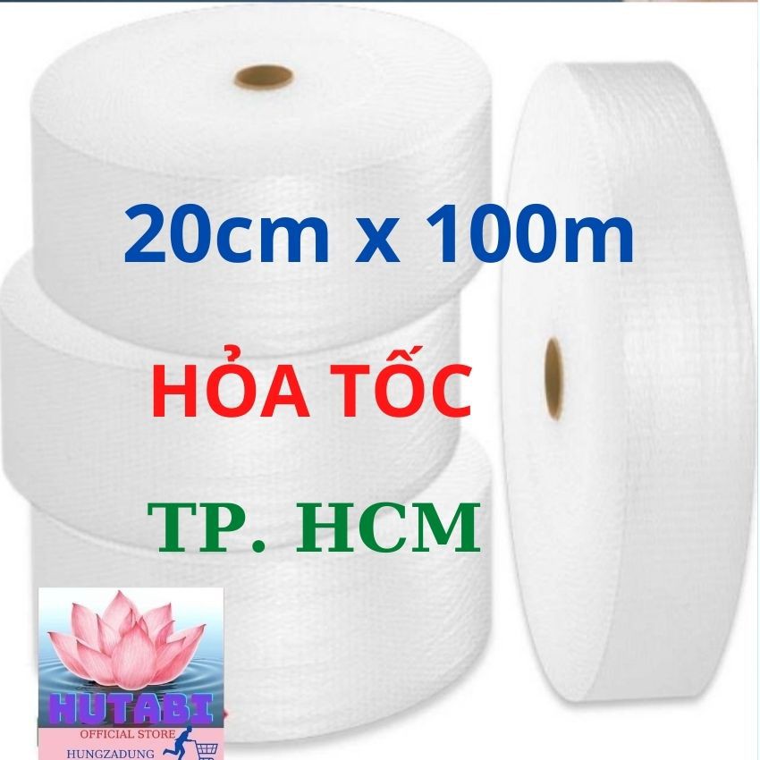 [ 20cm x 100m ] Xốp Hơi Chống Sốc, Bọc Hàng Chống Sốc, Xốp, Màng Xốp Khí, Xốp Nổ Gói Hàng Loại Dày, Kích Thước Đa Dạng