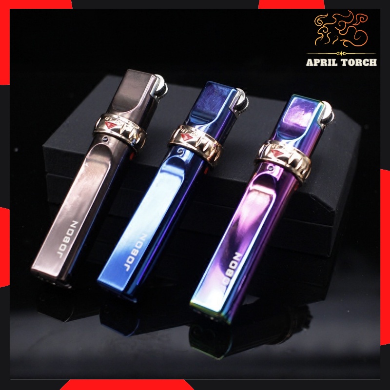 Hộp-Quẹt-Bật-Lửa Kim Loại Jobon 633A Dùng Gas-Lửa Khò Tia Van Khóa Xoay Kim Loại Chắc Chắn (Chọn Màu)