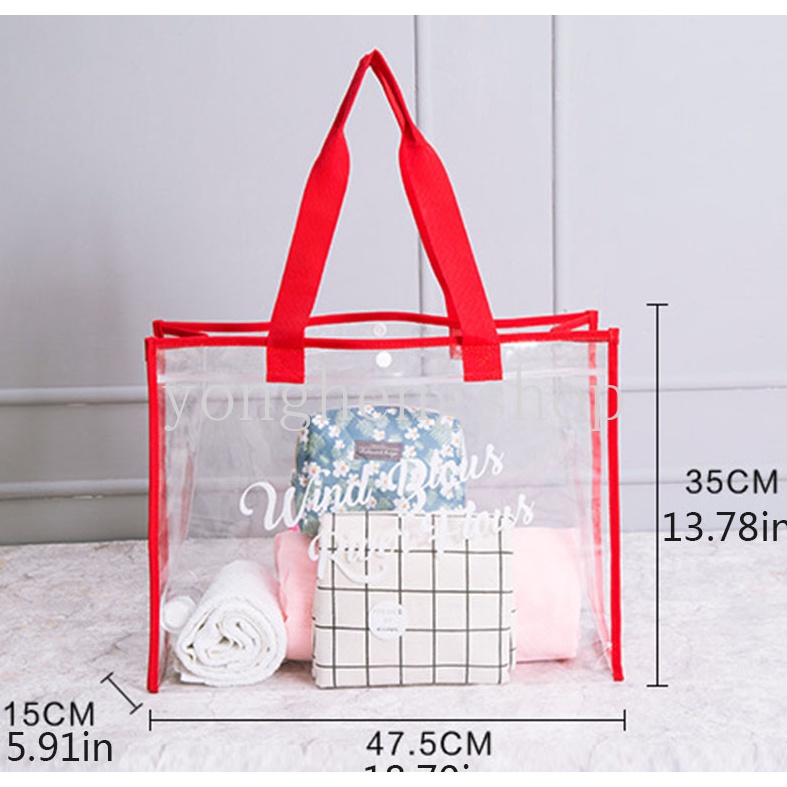 Túi Đi Bơi Trong Suốt Chống Thấm Nước Bằng PVC Sức Chứa Lớn Thời Trang