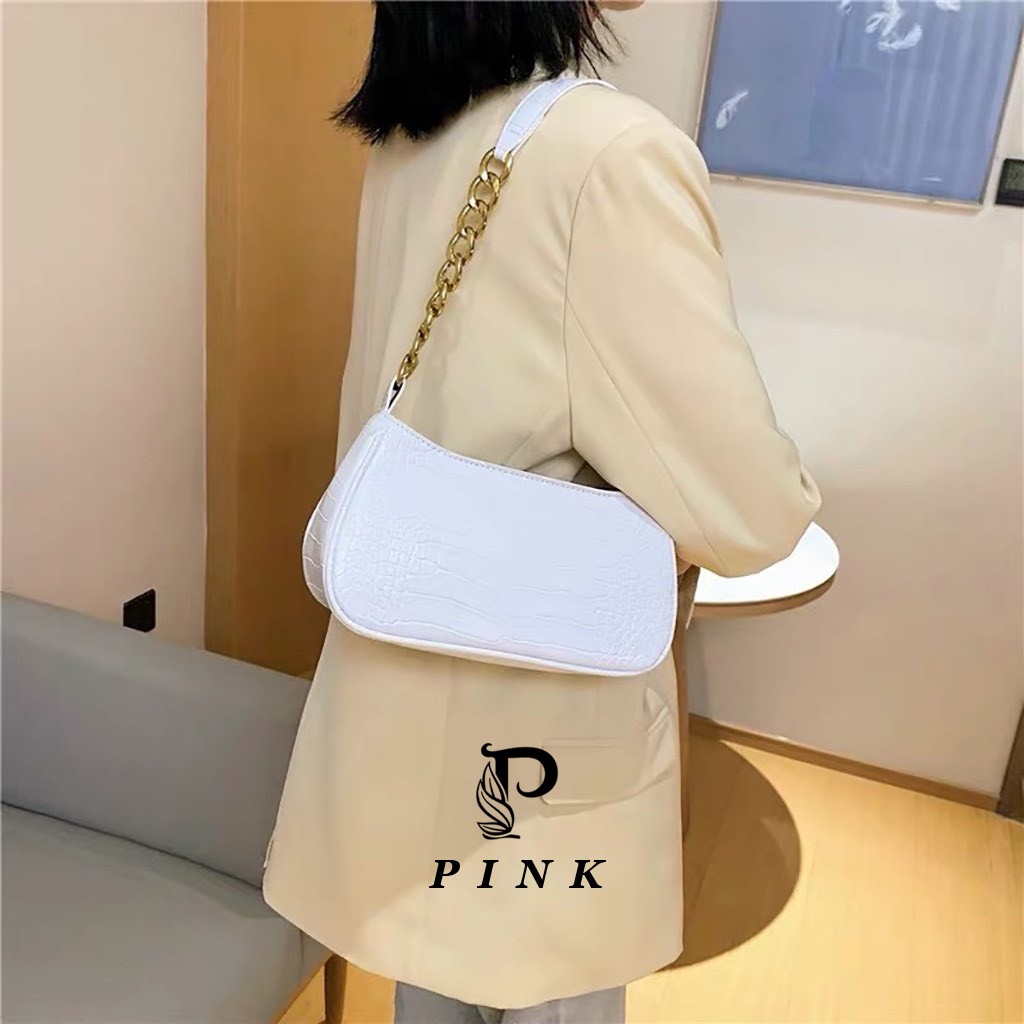 Túi kẹp nách nữ xích nối, Túi xách nữ da mềm sống ảo dễ thương P02 - PINK SHOP | BigBuy360 - bigbuy360.vn