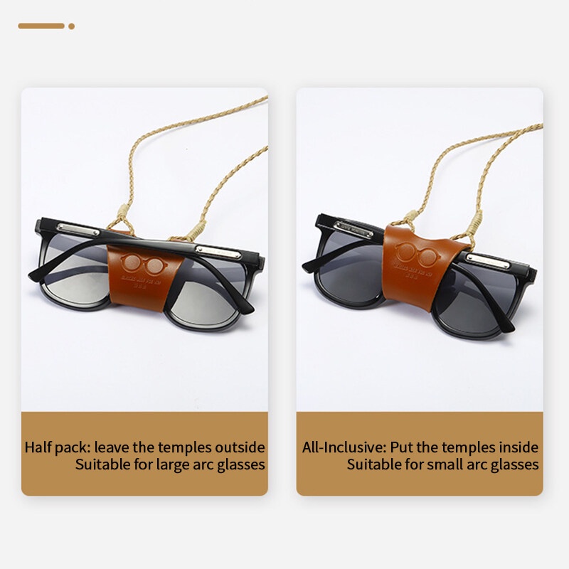 Dây Đeo Mắt Kính Bằng Da Họa Tiết Ngôi Sao Thời Trang