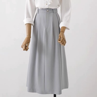 Chân Váy Công Sở Nữ Dáng Xòe Dài Qua Gối Chân Váy Xòe Phối 1 Cúc Có Túi d68cm Susuclothing