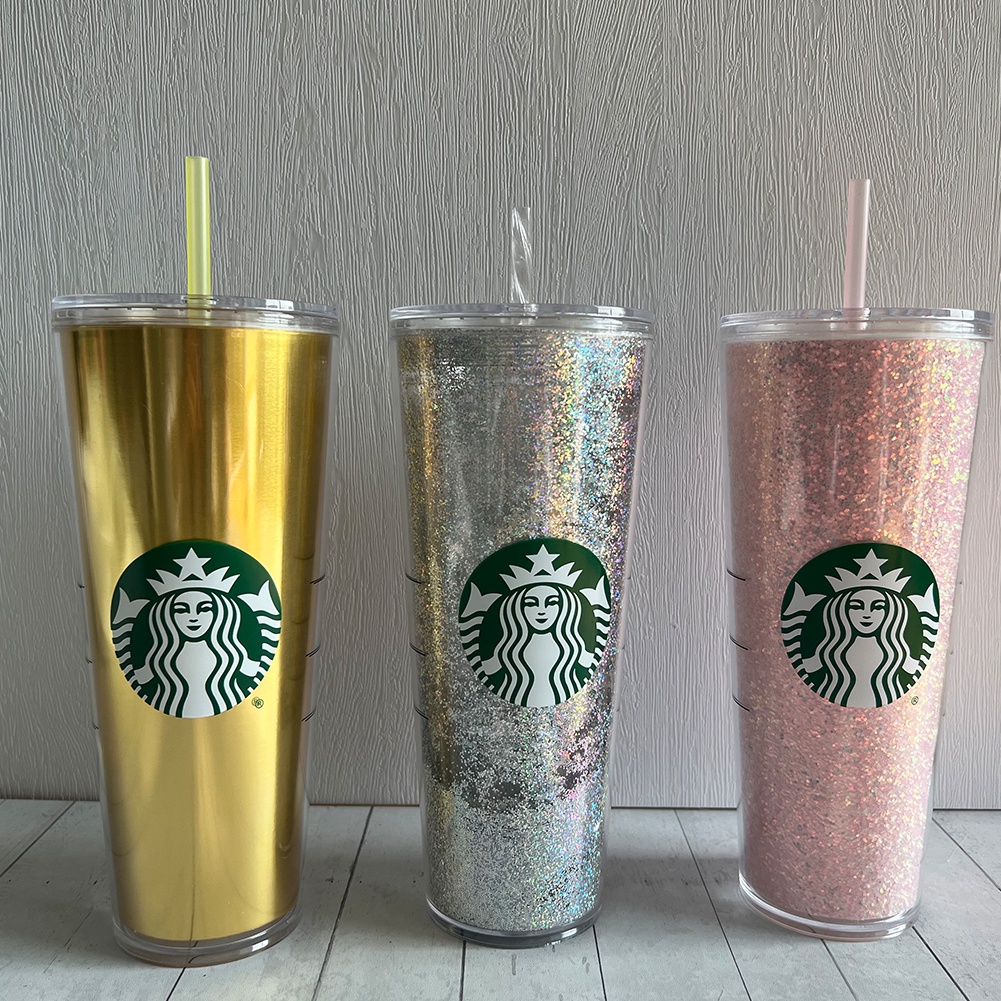 Cốc uống nước trong suốt in logo Starbucks 24oz