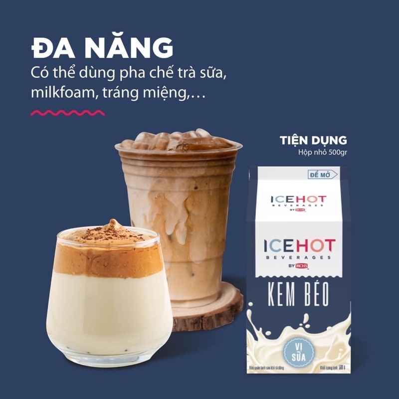 Kem béo vị sữa ICECHOT hộp 500gr