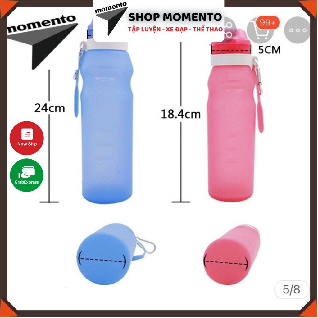 Silicone Bình Nước Silicon Có Thể Gấp Gọn Tiện Dụng Mang Theo Du Lịch 500ml