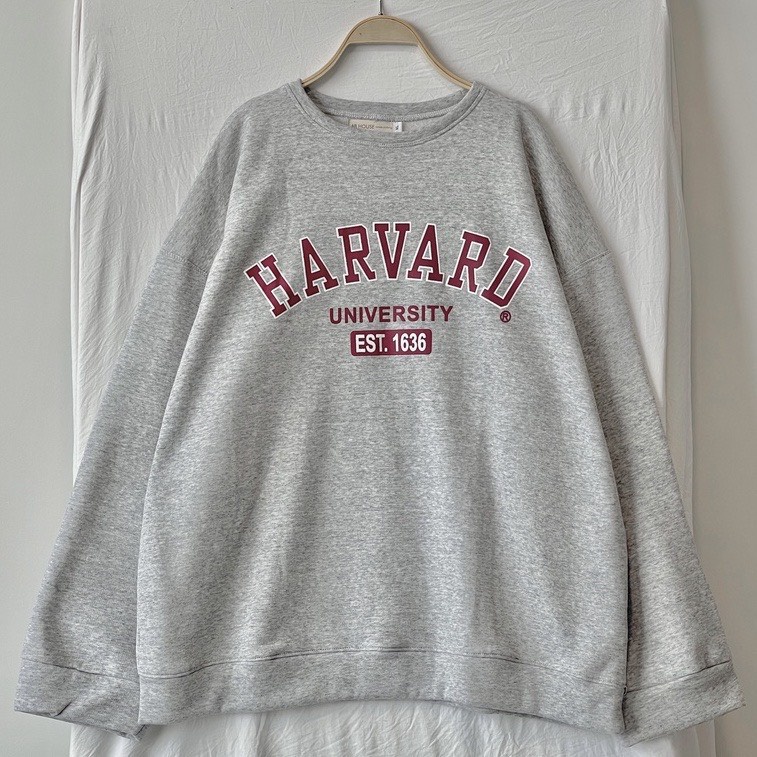 Áo Sweater nỉ bông HARVARD unisex nam nữ - Áó khoác nỉ unisex form rộng Vuasivuare