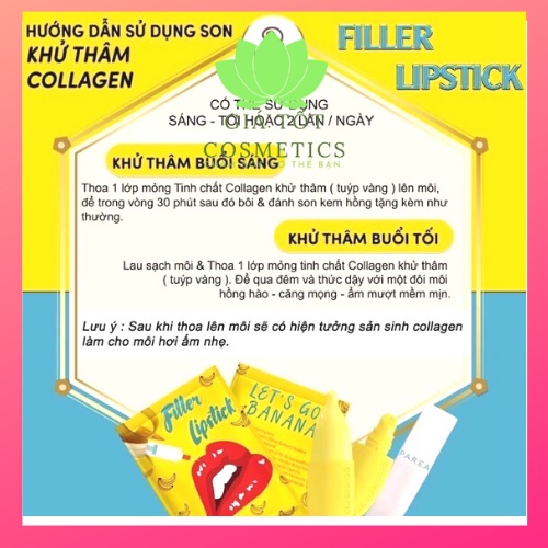 [Mua 1 tặng 1] [ Mua 1 tặng Voucher 20k, tặng 1 Mask Collagen 40k] Son Hồng Môi Thâm Filler Lipstick, Son Khử Thâm Môi