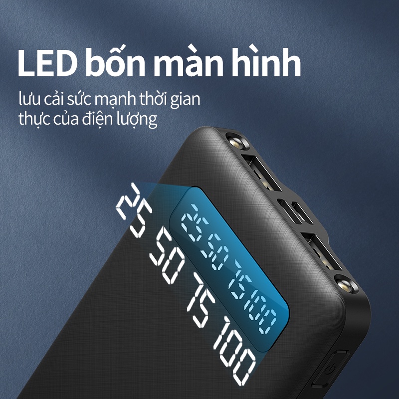 Sạc dự phòng 10000mAh BASIKE PT69P có thể mang lên máy bay màn hình kỹ thuật số LED