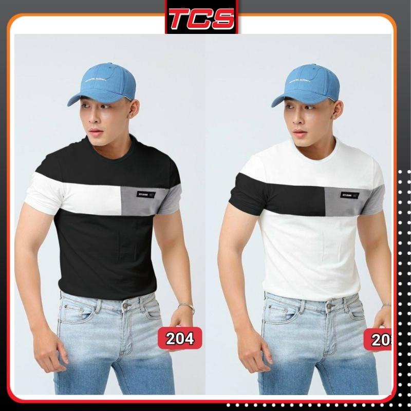 Áo thun nam,phông nam hàn quốc ngắn tay,không cổ chất cotton mềm mát mịn không nhăn,không xù lông TCS 203