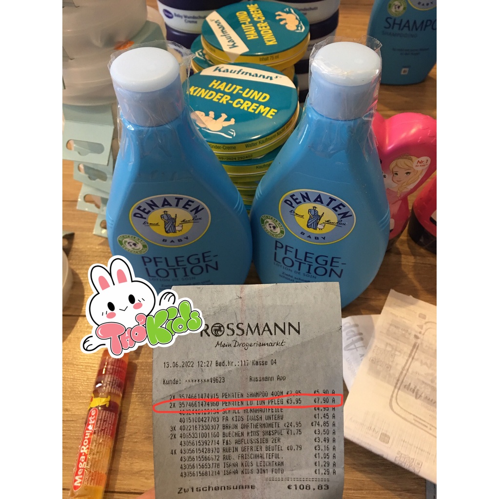 Sữa Dưỡng Thể PENATEN PFLEGELOTION Cho Bé 400ml - Hàng Nội Địa Đức Có Bill