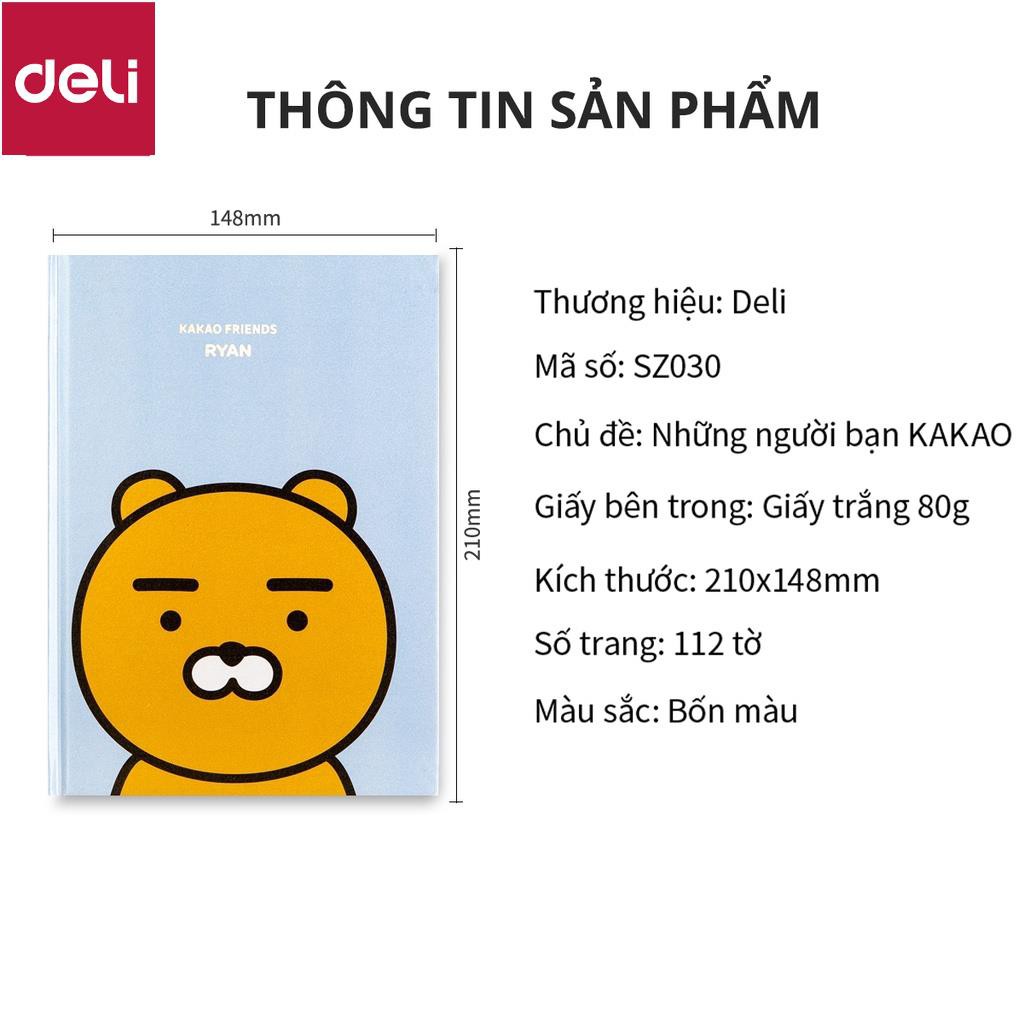 Sổ tay ghi chép Deli x Kakao Friends -112 trang -giấy 80g -Khổ 180x130mm-SZ030 [Deli]