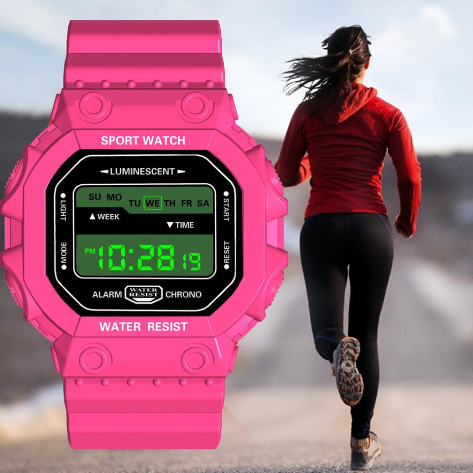 Đồng hồ unisex Honhx HONHX02 mặt vuông hiện số dễ sử dụng,dây cao su cực bền | BigBuy360 - bigbuy360.vn