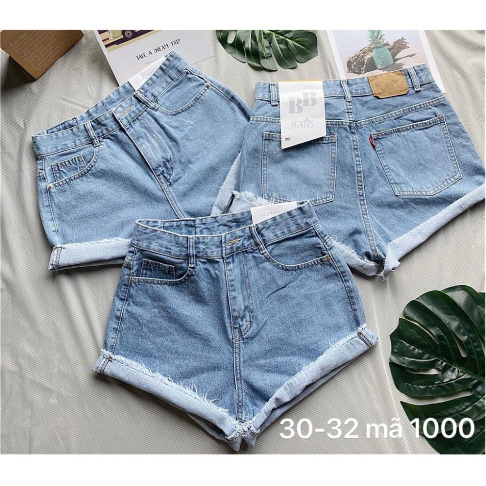 Quần short jean nữ màu xanh nhạt từ size 40kg size đại 75kg mẫu trơn quần short lưng cao hàng VNXK - 2KJean ་