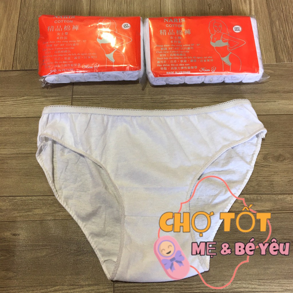 Túi 6 Chiếc Quần Lót Giấy Vải Cotton Dùng 1 Lần Size Lớn Dành Cho Người To Cân ,Cho Mẹ Bầu Mẹ Sau Sinh (60-90 Kg)
