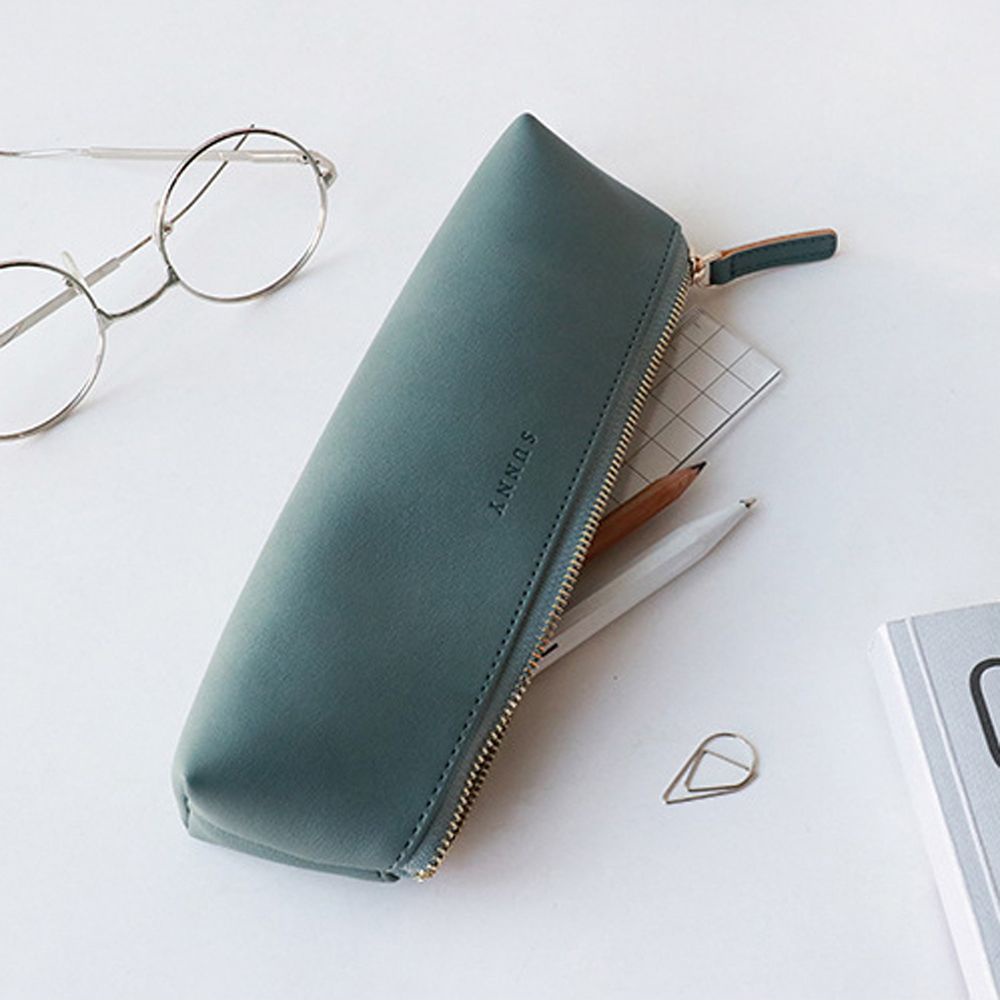 Túi Đựng Bút Bằng Da Pu Hình Tam Giác Nhiều Màu Phong Cách Cổ Điển