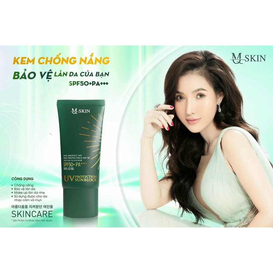 Kem chống nắng cho da khô MQ Skin bảo vệ khỏi những hư tổn ánh nắng Protection sunblock 50g - Beauty at home