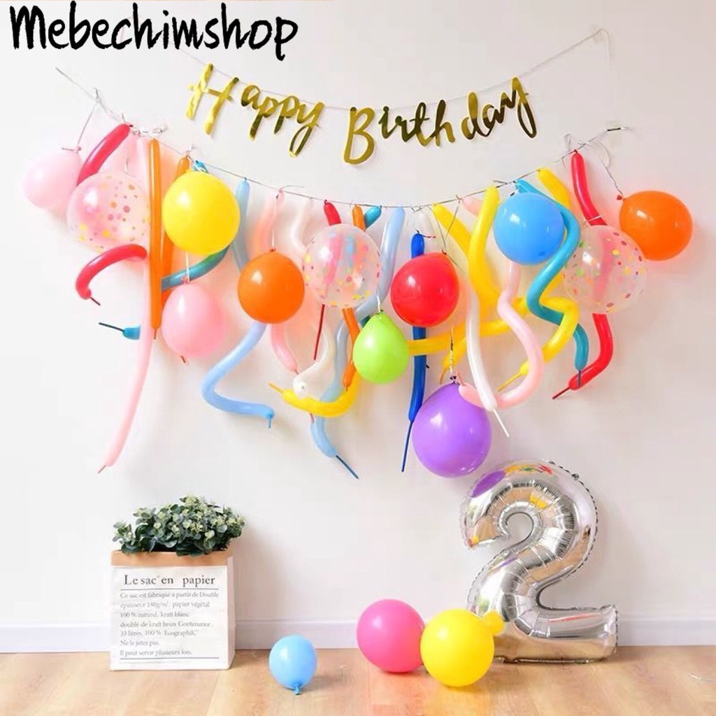 Bộ Bóng Bay Trang Trí Sinh Nhật Ngộ Nghĩnh Đáng Yêu Cho Bé Đủ Màu Sặc Sỡ HU9812